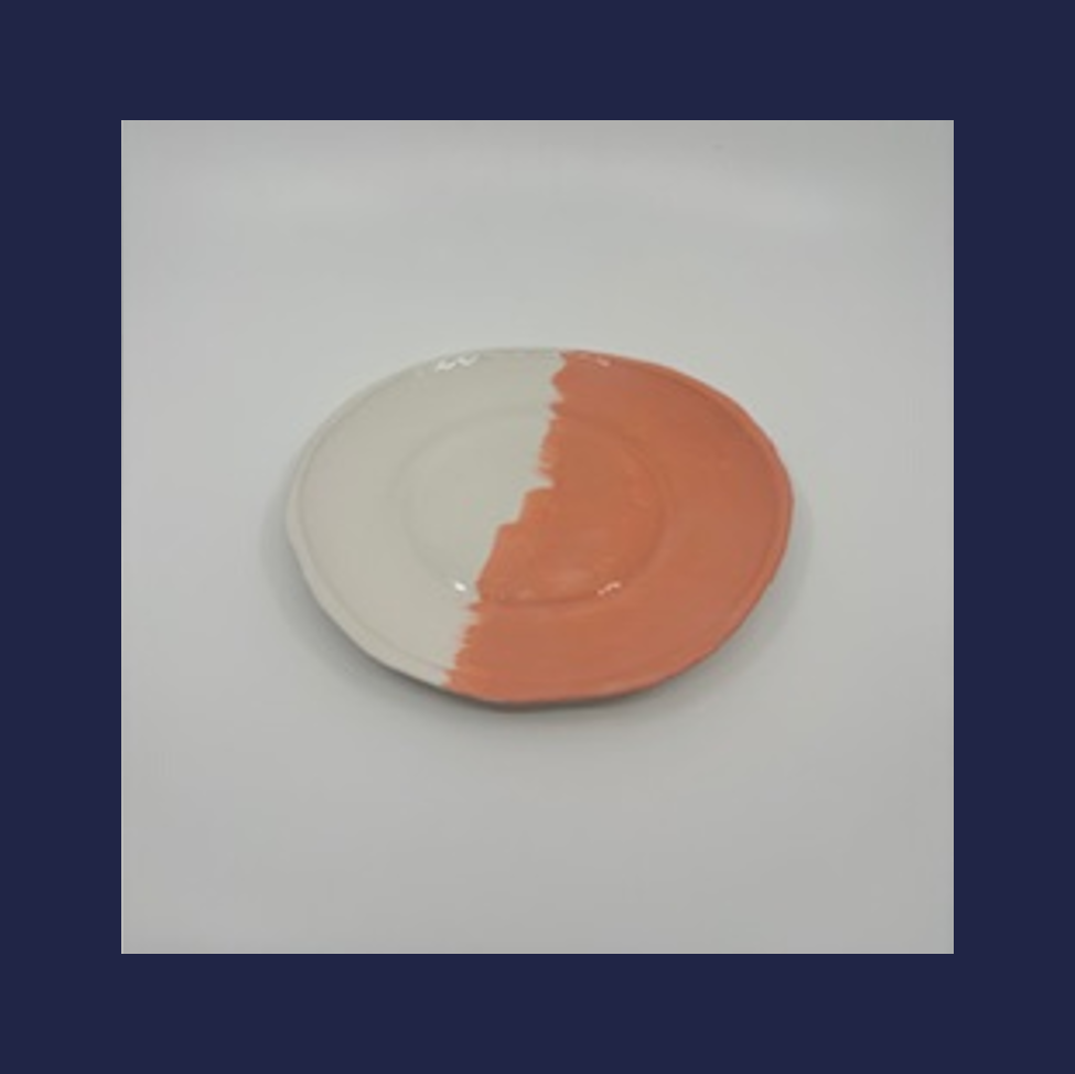 PLATE Small- Tangerine Brush